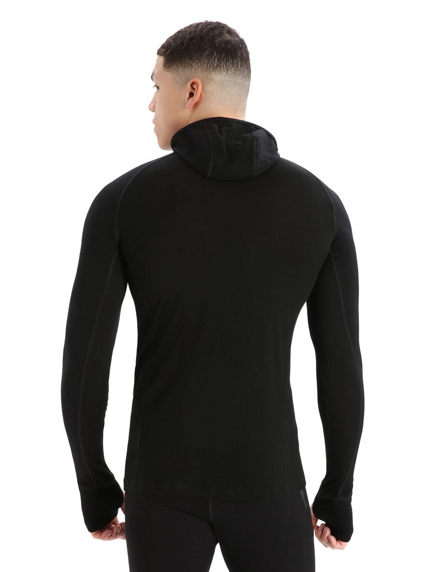 Base Layers Icebreaker ZoneKnit™ Merino Insulated Long Sleeve Hoodie Homme Noir | FR 1330SGLO